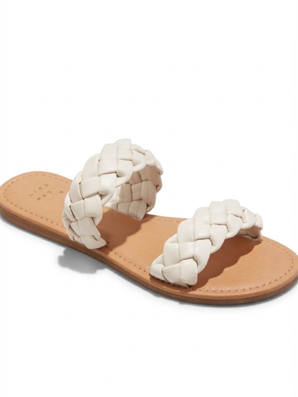 A New Day Lucy Braided Slide Sandals Cream Women’s 8